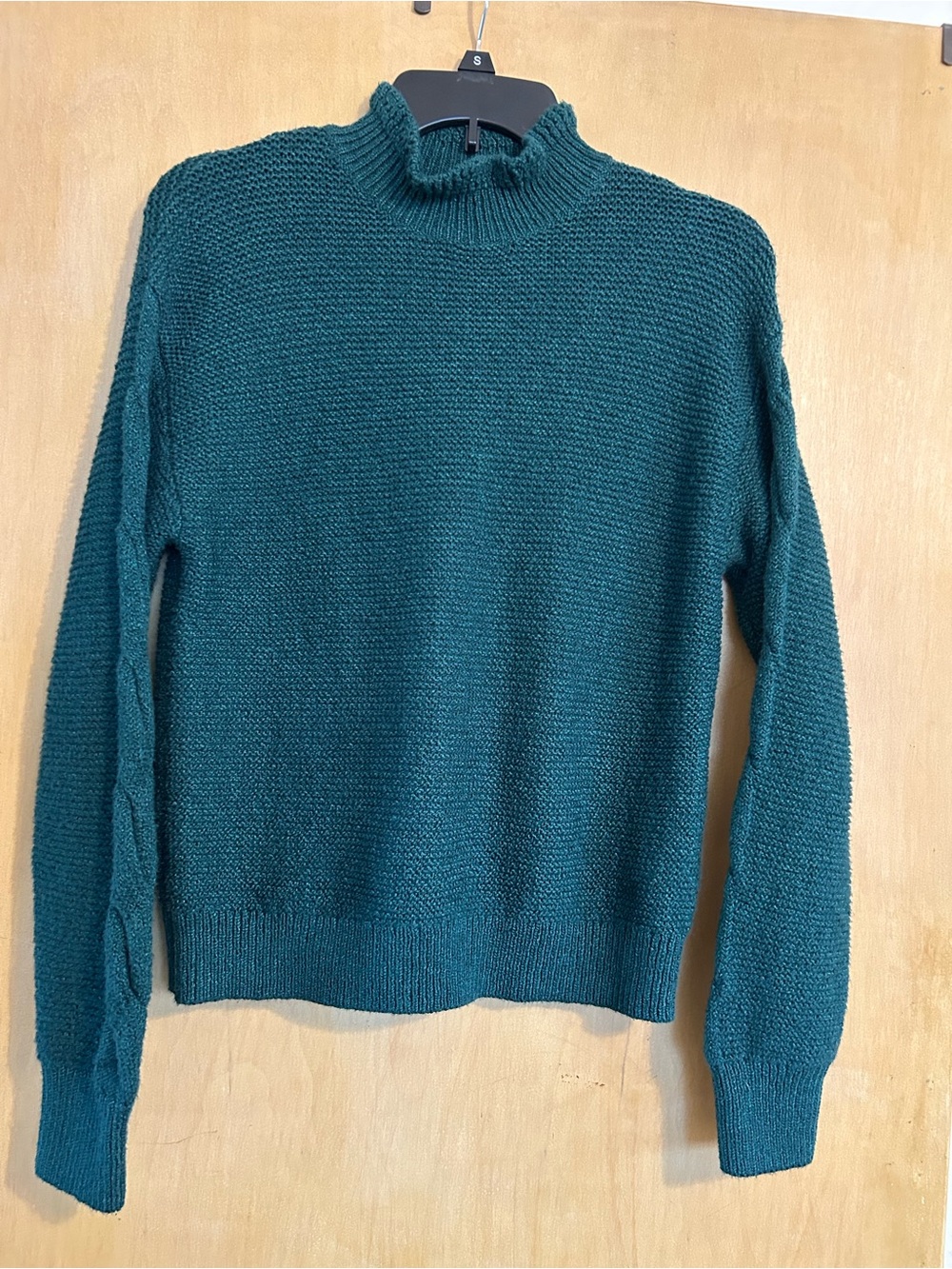 J. Crew Women's Dark Green Crew Neck Long Sleeve Chunky Knit Sweater Small NWOT